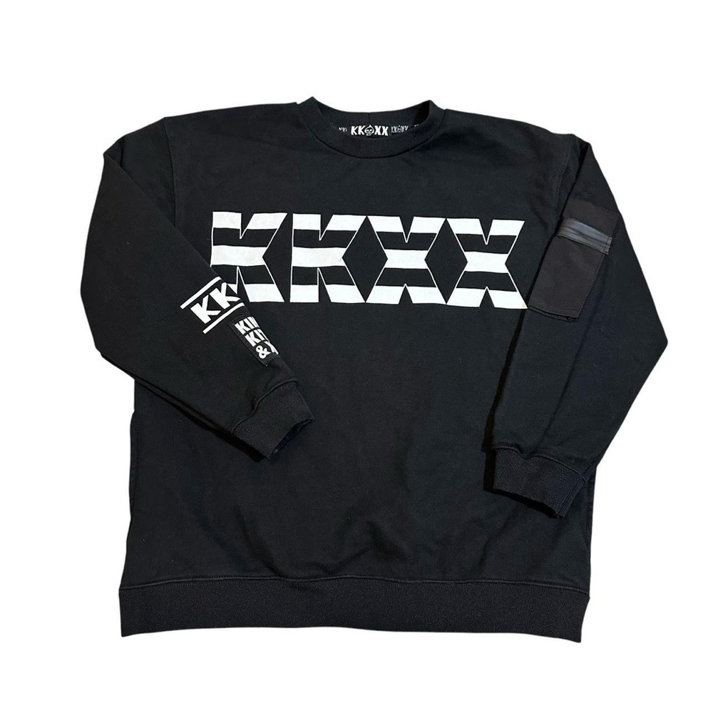 STYLENANDA KKXX Kindly Kitsch & XOXO Black Crewneck Sweatshirt Size M